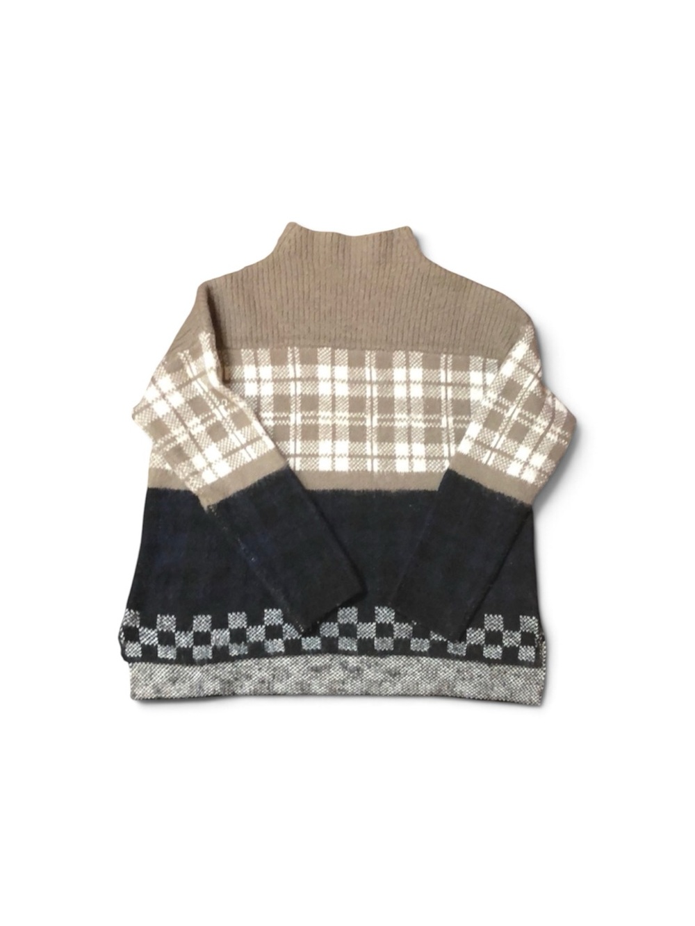 Urban Outfitters | Pattern Knit Sweater High Mock Neck size medium/large